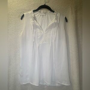 LOFT Women's Cream Sleeveless Blouse